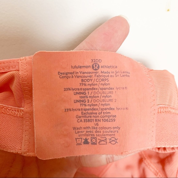 Lululemon Ta-Ta Tamer II Sports Bra Peach 32DD - Picture 4 of 5